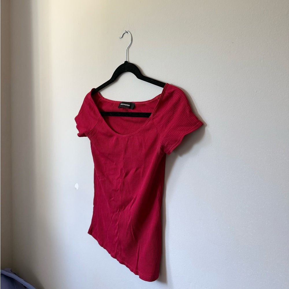 Reformation Vibrant Red Ribbed Top - Picture 2 of 6